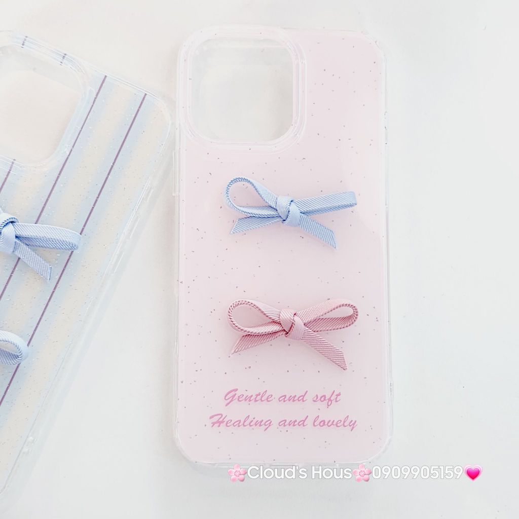 Case Ốp điện thoại iPhone Nơ Hồng nổi iPhone 12/13/14/15/16/Pro/Promax