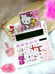 Máy Tính Hello Kitty Vuông Kèm Sổ và Bút