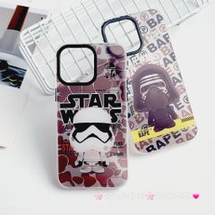 Case Ốp điện thoại iPhone Nhám Bape Starwars iPhone X/Xs/XSM/11/12/13/14/15/Plus/Pro/Promax