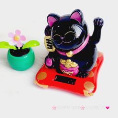 Mèo Thần Tài Nhựa Đen Size Siêu To