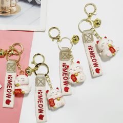 Móc khoá Mèo May Mắn Mập Ú Meow - Dây vải - TẾT