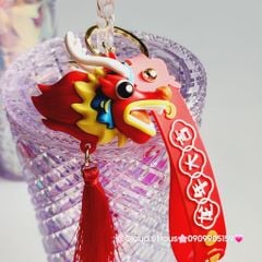 Móc Khóa Rồng Sặc Sỡ Phun Lửa Tết Tua rua - TẾT