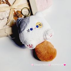 Móc Khóa Gấu Bông Mèo Bông Dễ Thương Squeaker Có Tiếng