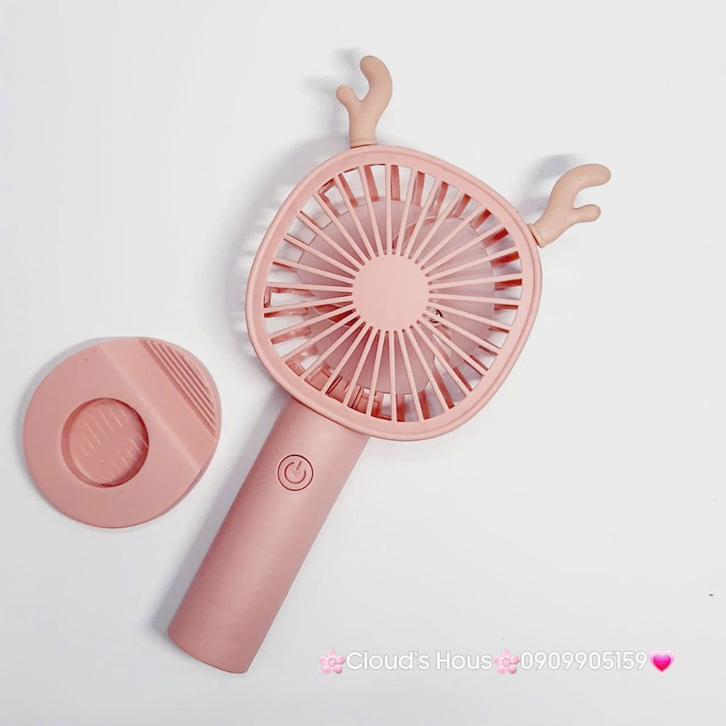 Mini Fan - Quạt Cầm Tay Tai Thú Nhiều Màu ( có đế rời để bàn)