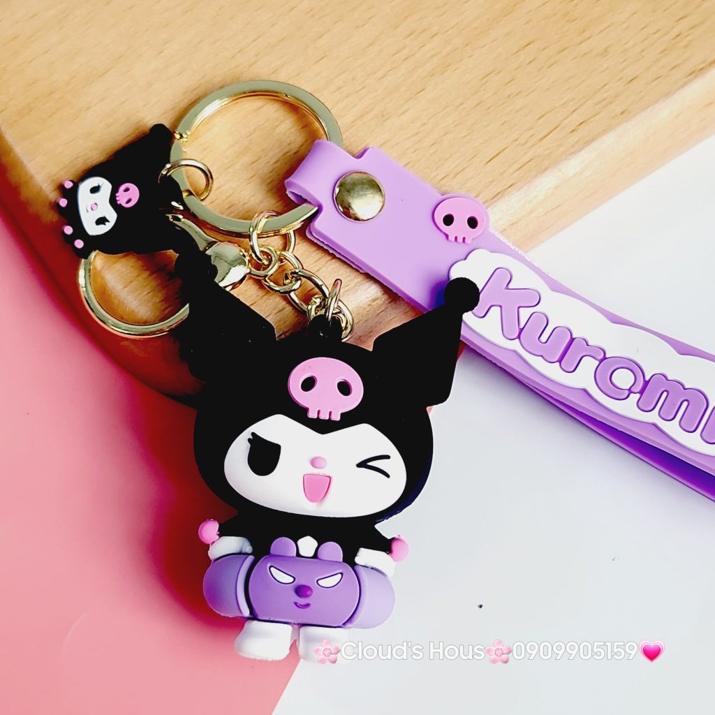 Móc Khóa Kuromi Đen & Tím