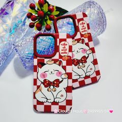 Case Ốp điện thoại iPhone Mèo may mắn nhám da Tiền vô như nước iPhone 11/12/13/14/15/Pro/Promax