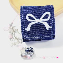 Cover Case Vỏ bảo vệ Airpod Túi Vải Jeans Nơ Airpod 1/2/3/Pro/Pro2