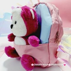 Balo Gấu Dâu Lotso Vải dù Gấu Bông nổi