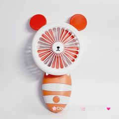 Quạt Cầm Tay Mini Thân Sọc Tai Gấu Tai Thỏ Tai Mèo