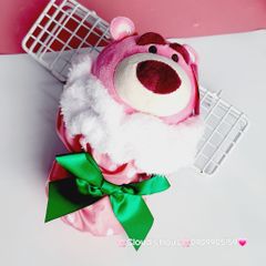 Bó Hoa Gấu Bông Gấu Dâu Lotso Nơ Xanh