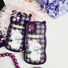 CASE IPHONE NHÁM DA TAI GẤU Tím  - THỎ Rabbit