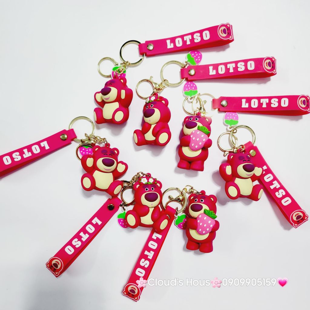 MÓC KHÓA GẤU DÂU LOTSO Mập Kute (4 mẫu)