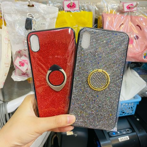 Case Ốp điện thoại iPhone Bling Bling kim tuyến kèm Ring (mẫu lẻ)