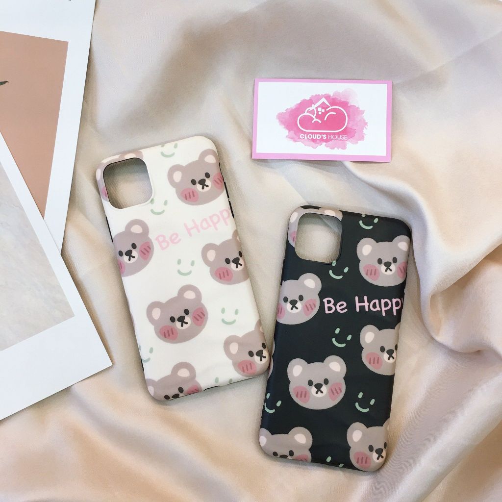 Case ốp điện thoại iPhone Gấu Be happy bóng gợn sóng