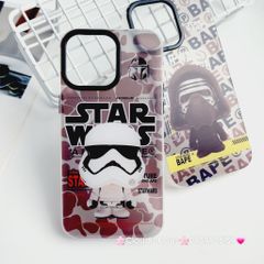 Case Ốp điện thoại iPhone Nhám Bape Starwars iPhone X/Xs/XSM/11/12/13/14/15/Plus/Pro/Promax