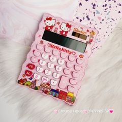 Máy tính hoạt hình Hello Kitty Vuông Viền Gợn Sóng siêu dễ thương KT-800