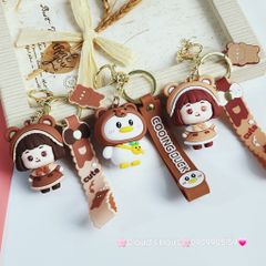 Móc Khoá Bé Gái Cute & Vịt Nâu Cooing Duck