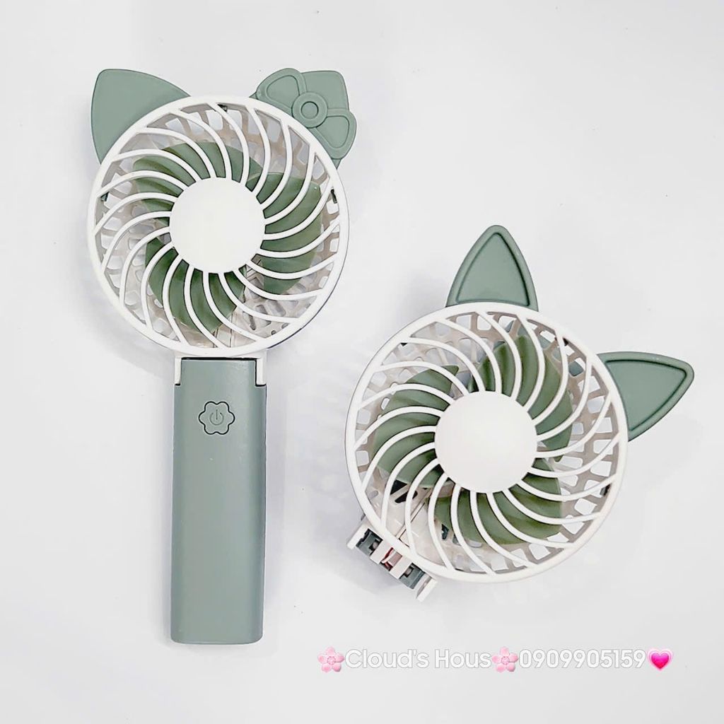 Quạt Cầm Tay - Để Bàn Tai Mèo Gập Được Đầu