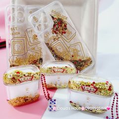 Cover Case Vỏ bảo vệ Airpod Vàng Bling Bling Charm Xúc xắc Airpod 1/2/3/Pro/Pro2 - TẾT