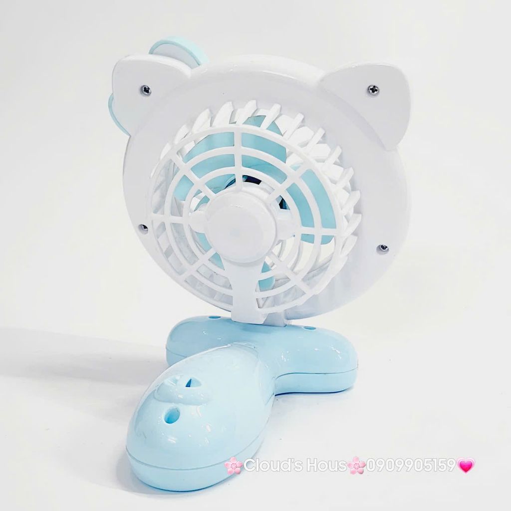 Mini Fan - Quạt Cầm Tay Hello Kitty Xanh dương