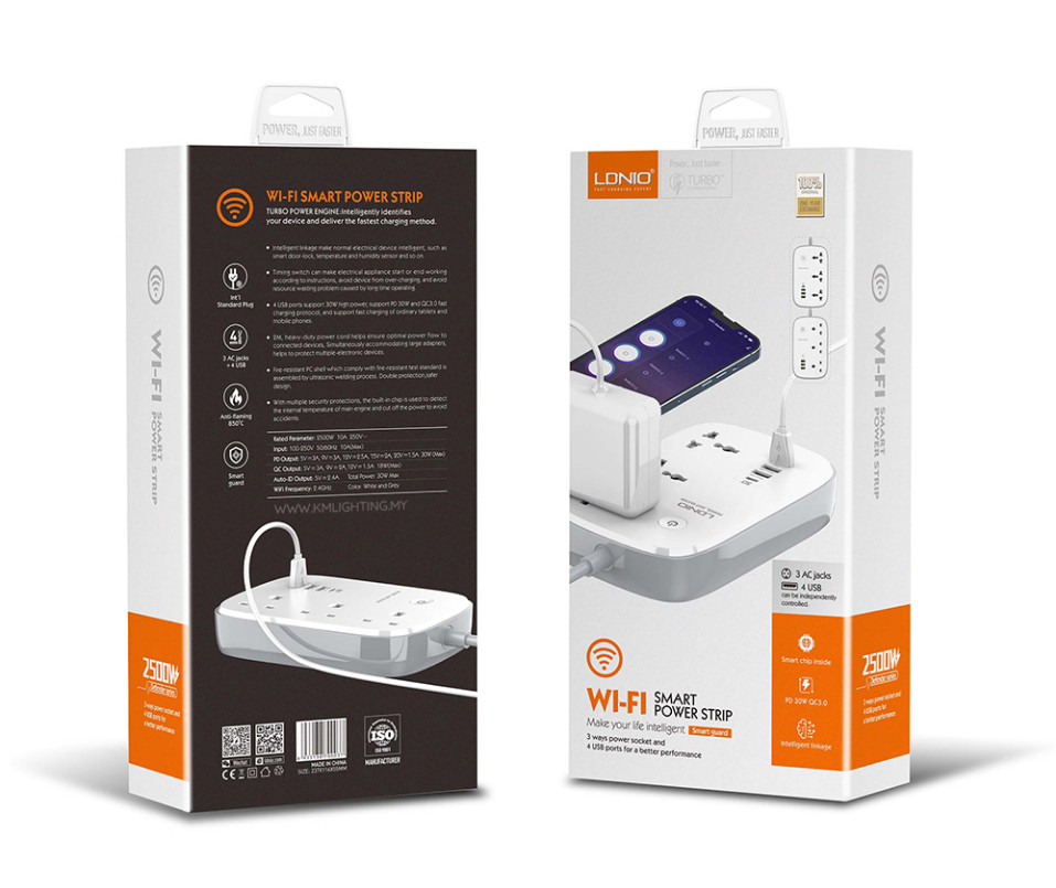 Ổ CẮM Thông minh Kết nối WIFI Chính hãng LDNIO SCW3451 ( màu trắng)