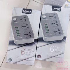 Ổ CẮM Chông cháy nổ Chính hãng LDNIO SC3604 ( 3 SOCKETS + 6 USB ) ( đen nhám)