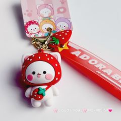 Móc Khoá Thỏ Dâu adorable