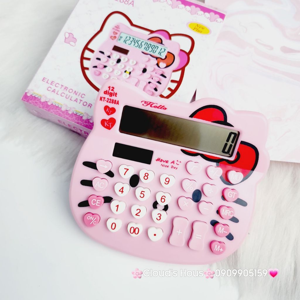 Máy Tính Hello Kitty Màu Hồng Nhạt Mặt Tròn KT-2288A ( nhỏ)