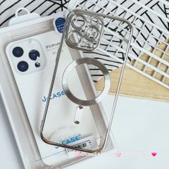 Case Ốp điện thoại iPhone J-Case Magsafe Trong Viền màu iPhone 15Promax