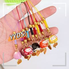 Móc Điện Thoại Móc Túi Phụ Kiện Đẹp Mèo Thần Tài Mini chất liệu sứ