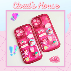 Case Ốp điện thoại iPhone Gấu dâu Lotso Phao trong Dẻo Chống dựng icon nổi iPhone 11/12/13/14/Pro/Promax