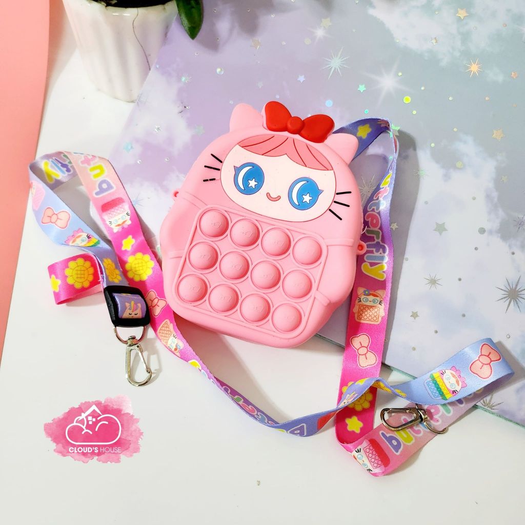 TÚI SILICONE/ POP IT ĐEO CHÉO CHO BÉ (Tặng kèm tai nghe)