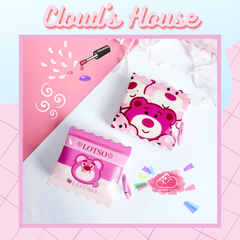 Cover Case Vỏ bảo vệ Airpod Gấu dâu Lotso Form bánh Snack Airpod 1/2/3/Pro/Pro2