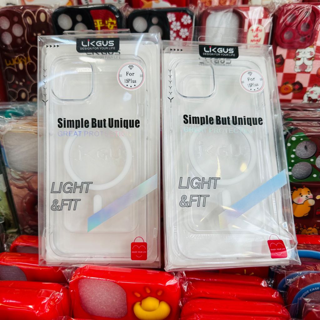 Case Ốp điện thoại iPhone Likgus Trong Magsafe Không Vàng iPhone 11/12/13/14/15/16/Pro/Plus/Promax