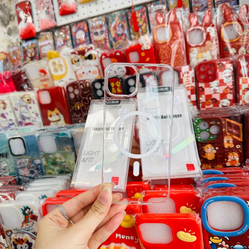 Case Ốp điện thoại iPhone Likgus Trong Magsafe Không Vàng iPhone 11/12/13/14/15/16/Pro/Plus/Promax