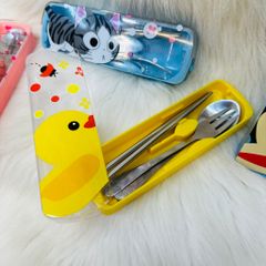 Bộ Đũa - Muỗng - Thìa kèm Hộp dễ thương