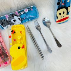Bộ Đũa - Muỗng - Thìa kèm Hộp dễ thương