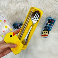 Bộ Đũa - Muỗng - Thìa kèm Hộp dễ thương