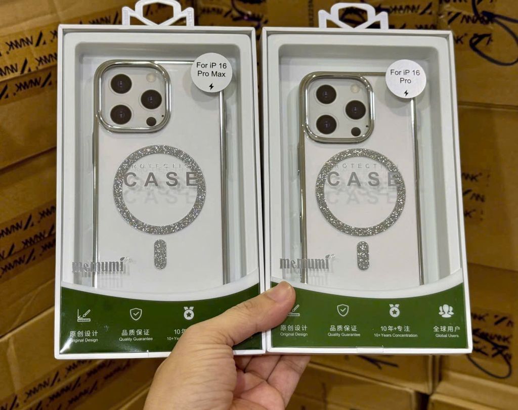 Case Ốp điện thoại iPhone Trong Magsafe Kim tuyến Bling Bling Memumi iPhone 15/16/Promax
