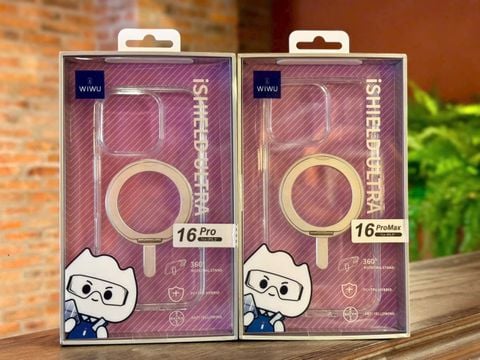 Case Ốp điện thoại iPhone Wiwu Isheild Ultra Magsafe Trong Chống Dựng iPhone 16/Pro/Promax
