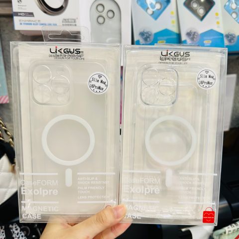 Case Ốp điện thoại iPhone Likgus Trong - Nhám Magsafe Khoét Camera Không Vàng iPhone 16/Pro/Promax