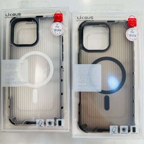 Case Ốp điện thoại iPhone Likgus Trong Magsafe Sọc Vali Chống Shock iPhone 16/Pro/Promax