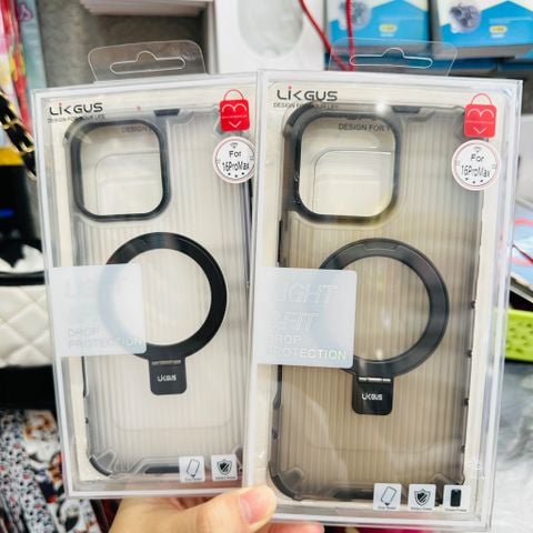 Case Ốp điện thoại iPhone Likgus Trong Magsafe Chống dựng Sọc Vali Chống Shock iPhone 16/Pro/Promax