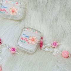 Cover Case Vỏ bảo vệ Airpod Trong Hoa Nổi Flower kèm móc khóa Airpod 1/2/3/Pro/Pro2
