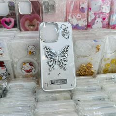 Case Ốp điện thoại iPhone Cánh Bướm Chống Dựng Butterfly Trong ánh bạc & Kim Tuyến iPhone 12/13/14/15/Promax