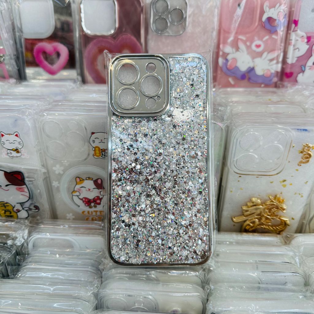 Case Ốp điện thoại iPhone Cánh Bướm Chống Dựng Butterfly Trong ánh bạc & Kim Tuyến iPhone 12/13/14/15/Promax