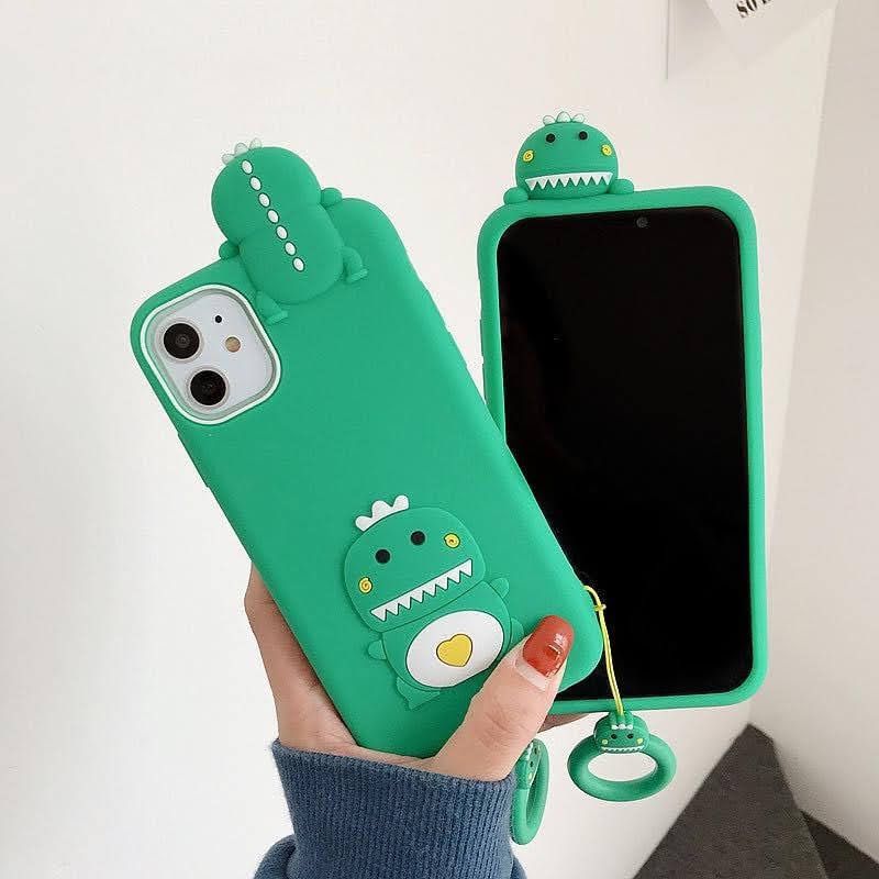 Case Ốp điện thoại iPhone SU DẺO Khủng long Xanh iPhone 7+/8+/X/XSM/11/12/Pro/Promax