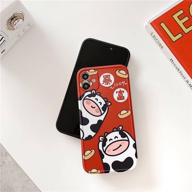 CASE IPHONE BÒ SỮA ĐỎ VÀNG Chất Nhám Bóng