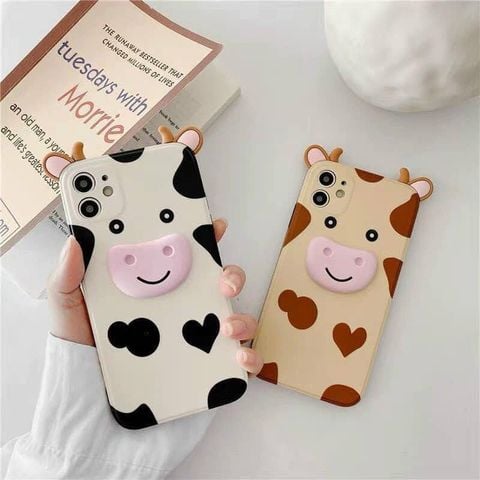 CASE IPHONE BÒ SỮA SỪNG TRẮNG - VÀNG Chất Nhám Bóng