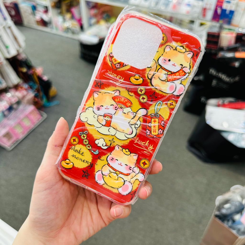 Case Ốp điện thoại iPhone Mèo May Mắn Đỏ Tết Good Luck - Make Money iPhone 12/13/14/15/Pro/Promax